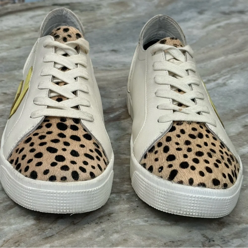 Women’s DOLCE VITA Zaga Calf Hair Leather Sneakers- Size 9 - Picture 5 of 10